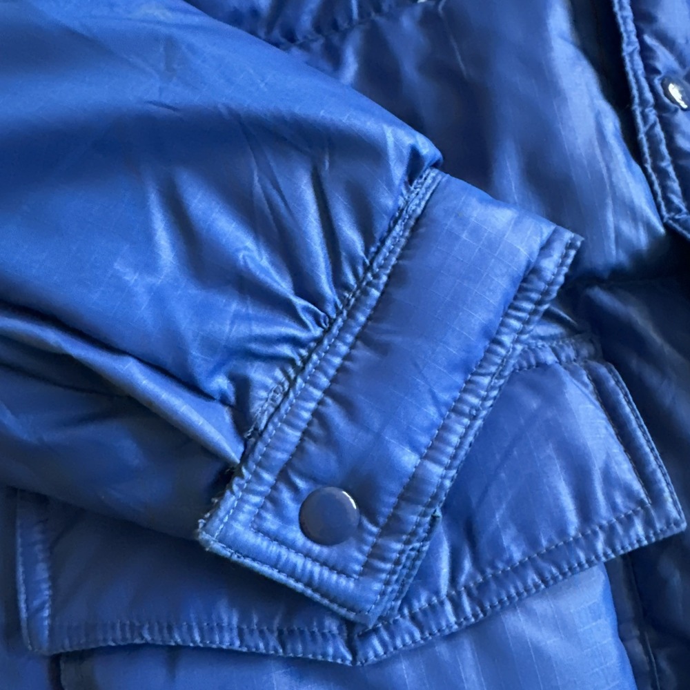 Vintage Packable Quilted Goose Down Men's Jacket Blue Outdoors Snow Small - Picture 8 of 16